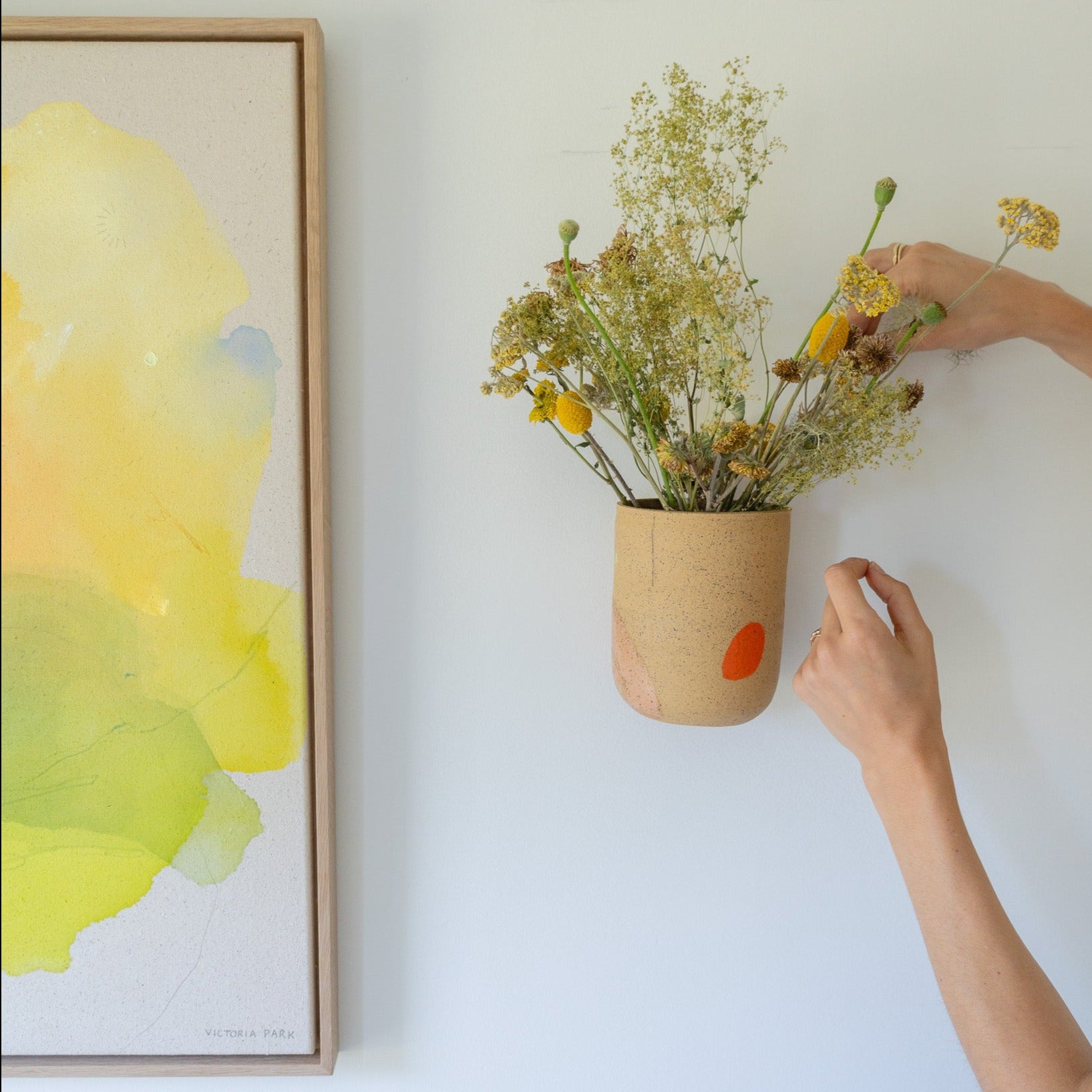 Wall Hanging Ceramic Piece - Speckled Clay 1