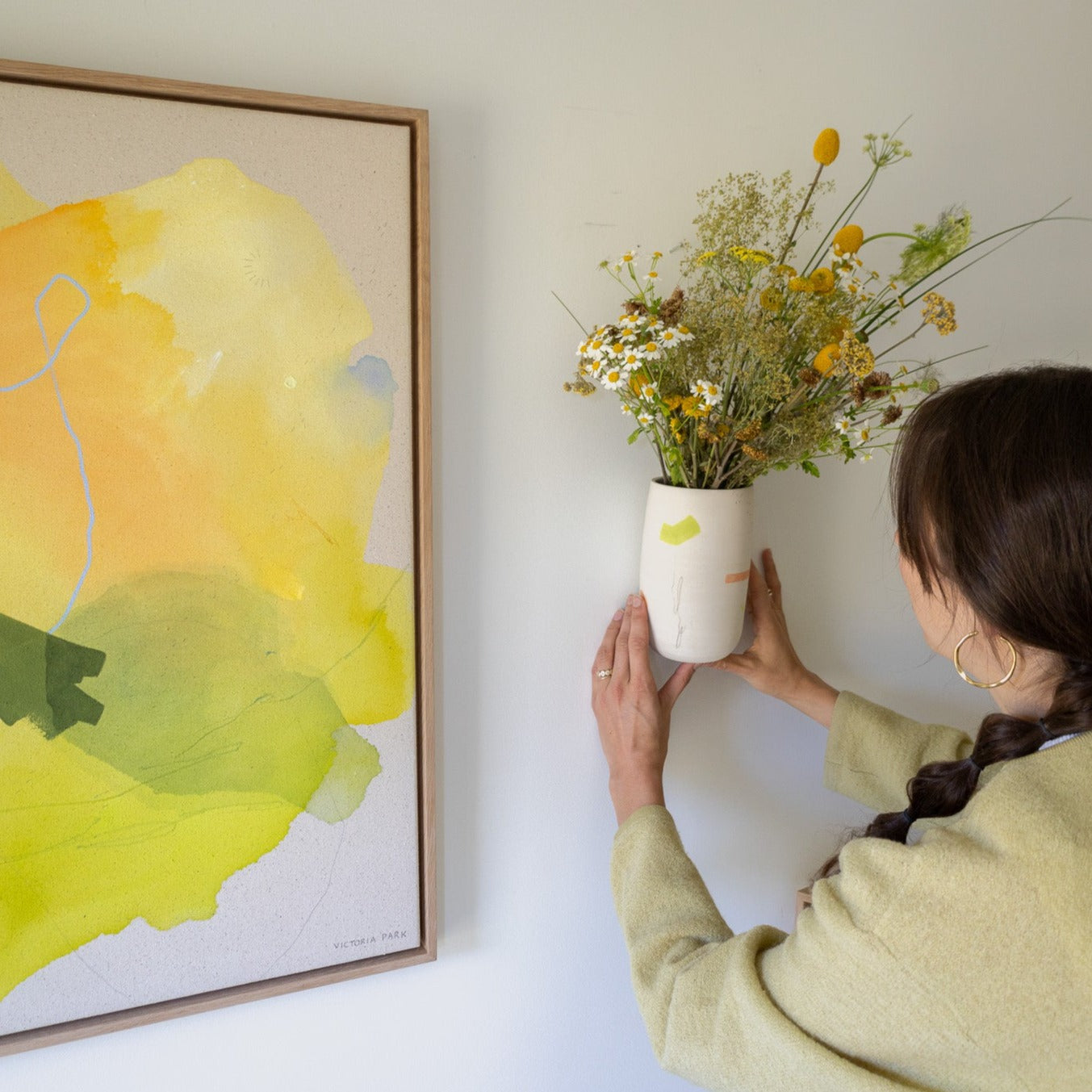 Wall Hanging Ceramic Piece - White Clay 1